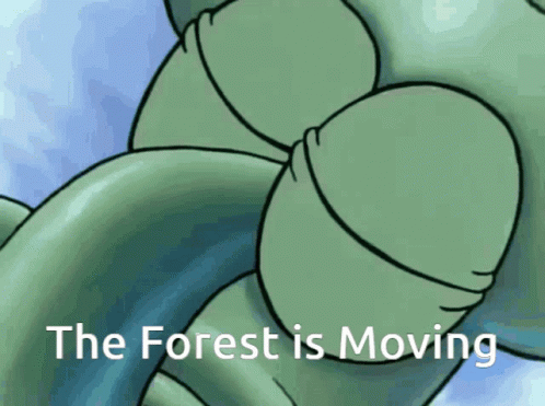 Turtle Saying The Forest Is Moving