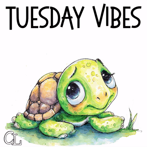 Turtle Saying Tuesday Vibes
