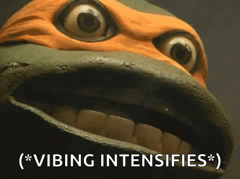 Turtle With Open Mouth Vibing Intensifies