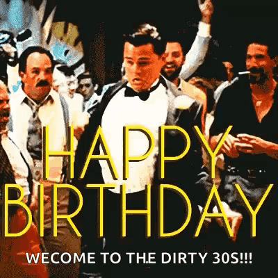 Tuxedo Man Dancing Happy Birthday Dirty 30S GIF