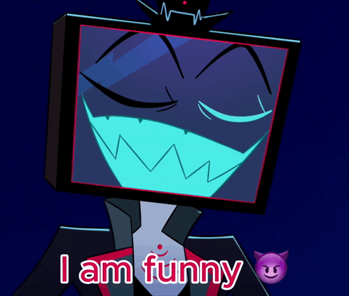 TV Head Cartoon Saying I Am Funny