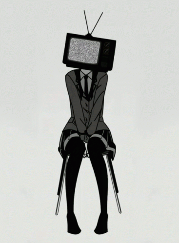 Tv Man Static Screen Anime GIF