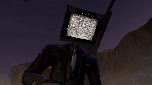 Tv Man Static Screen Zoom In GIF