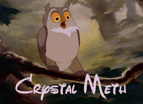 Tweaker Owl Spinning Forward Crystal Meth GIF