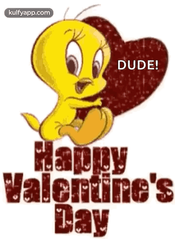 Tweety Bird Is Holding A Red Heart And Saying Happy Valentine 'S Day . GIF