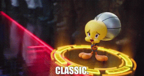 Tweety from Space Jam: A New Legacy Holding Basketball