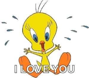 Tweety From The Looney Tunes Showing That He Loves You . GIF