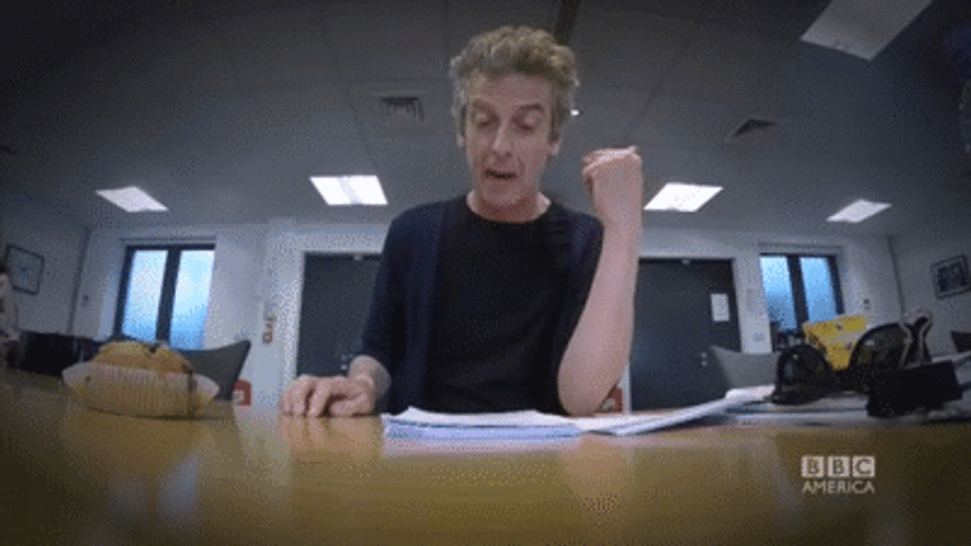 Twelfth Doctor Peter Capaldi Reading Through GIF