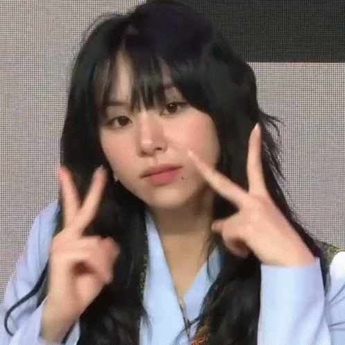 Twice Member Chaeyoung Peace Sign GIF