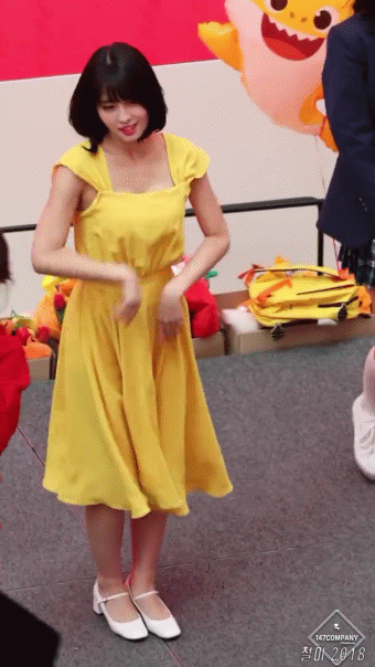 Twice Momo Dancing In Yellow Dress GIF