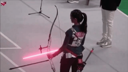 Twice Tzuyu Powerful Archery Skills GIF