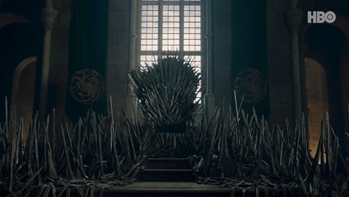 Twig Throne In Dark Room With HBO GIF