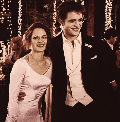 Twilight Couple Edward Cullen Bella Swan Waist Hug GIF