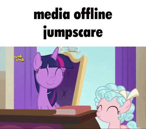 Twilight Sparkle And Pink Pony Media Offline Jumpscare GIF