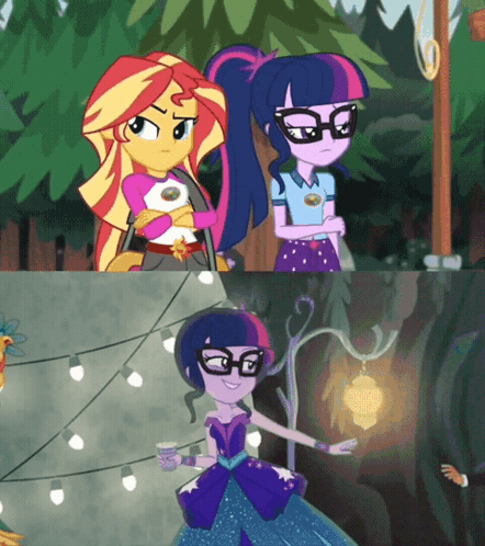 Twilight Sparkle And Sunset Shimmer GIF