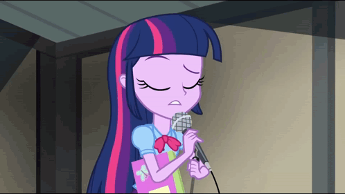 Twilight Sparkle Equestria Girls Singing Into Microphone GIF