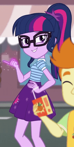 Twilight Sparkle Equestria Girls Wearing Glasses GIF