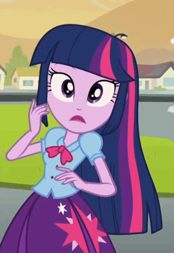 Twilight Sparkle From My Little Pony Equestria Girls Is Talking On Her Phone GIF