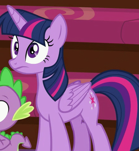Twilight Sparkle From My Little Pony Is Standing Next To A Dragon GIF