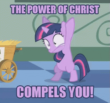 Twilight Sparkle From My Little Pony Says The Power Of Christ Comples You GIF