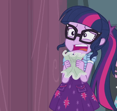 Twilight Sparkle in Purple Dress and Glasses