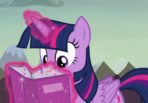 Twilight Sparkle Reading Book GIF