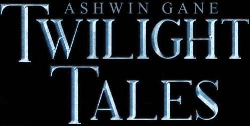 Twilight Tales By Ashwin Gane Is Written In Blue GIF