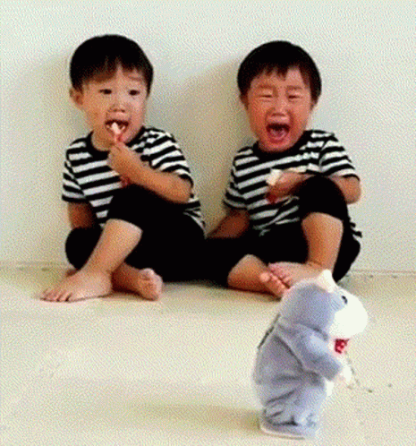 Twin Kid Crying And Scared GIF