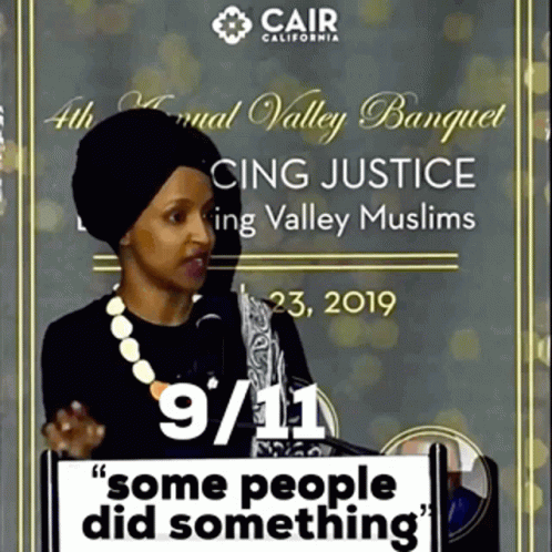 Twin Towers Falling Ilhan Omar Motivational Speech GIF