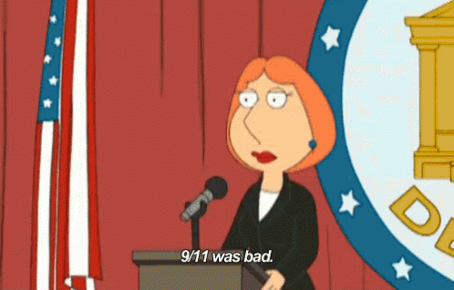 Twin Towers Falling Lois Griffin Family Guy GIF
