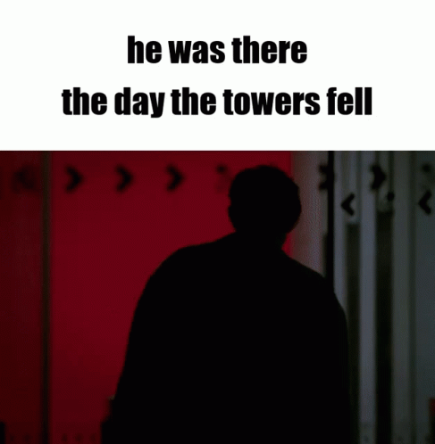 Twin Towers Falling Man Walking Away GIF