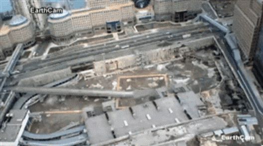 Twin Towers Falling Rebuilding Time Lapse GIF