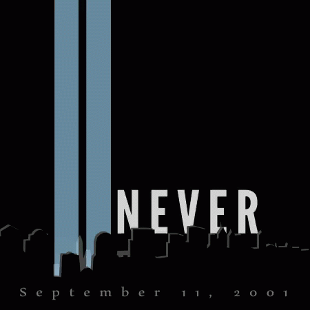 Twin Towers Falling Silhouette Never Forget GIF