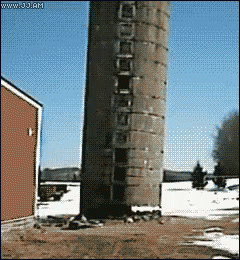 Twin Towers Falling Silo Parody GIF