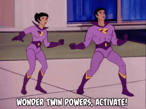 Twinning Wonder Twins Power Activated GIF