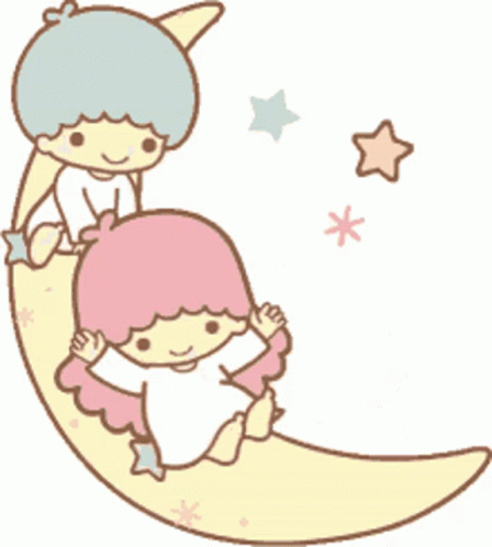Little Twin On The Moon Cartoon GIF