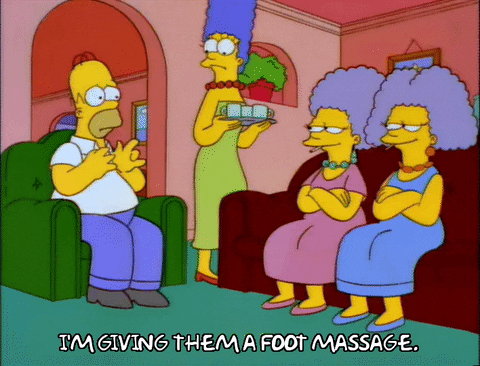 Twins Selma Bouvier Homer Foot Massage GIF