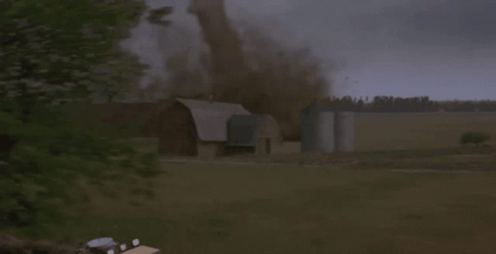 Twister Touchdown Chasing Truck Movie Scene GIF