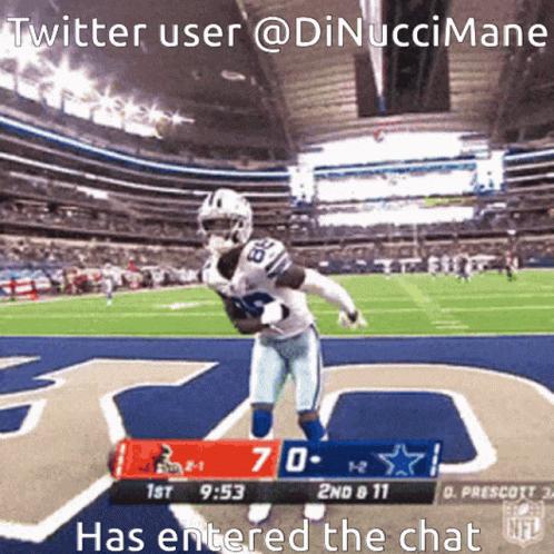 Twitter User @dinuccimane Entered Chat Watching Football