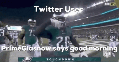 Twitter User Primeglasnow Says Good Morning on Football Field