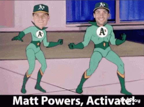Two A's Baseball Players Dancing Matt Powers Activate
