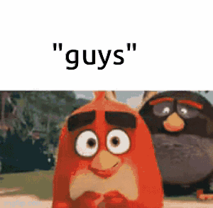 Two Angry Birds Saying Guys GIF