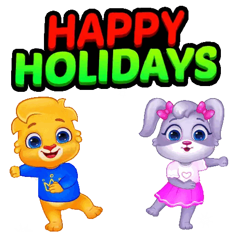 Two Animals Happy Holidays