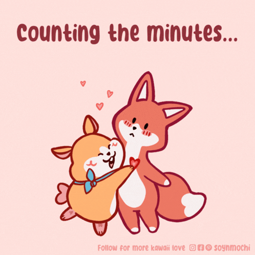 Two Animals Hugging With Counting the Minutes