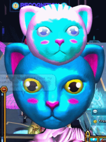 Two Animated Smurf Cat Meme GIF