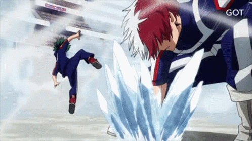 Two Anime Characters Are Fighting Each Other And The Word Got Is On The Bottom Of The Screen GIF