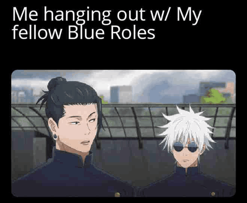 Two Anime Characters Are Standing Next To Each Other In A City . GIF
