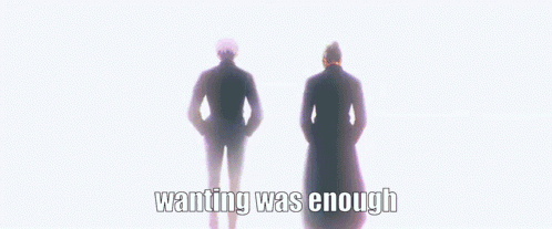 Two Anime Characters Are Standing Next To Each Other With The Words `` For Me It Was Enough '' . GIF