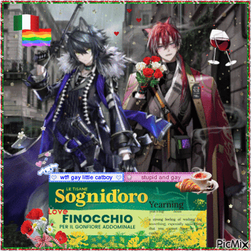 Two Anime Characters Beside Sognidoro Sign