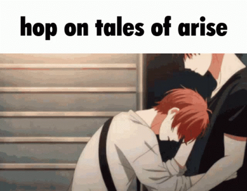 Two Anime Characters Hugging Hop on Tales of Arise